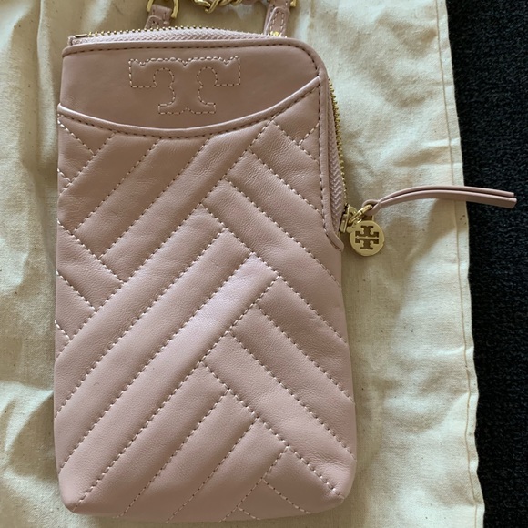 Tory Burch Alexa Phone Crossbody in Shell Pink Nude Beige NEW - Picture 4 of 4